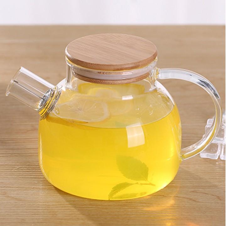 Glass Tea Pot with Bamboo Lid