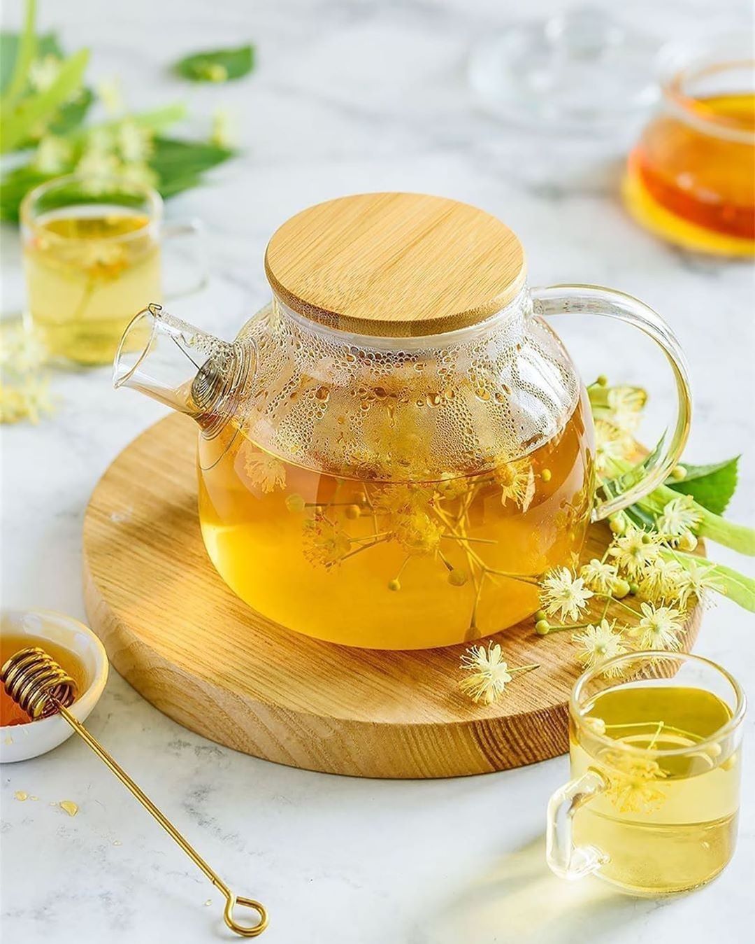 Glass Tea Pot with Bamboo Lid