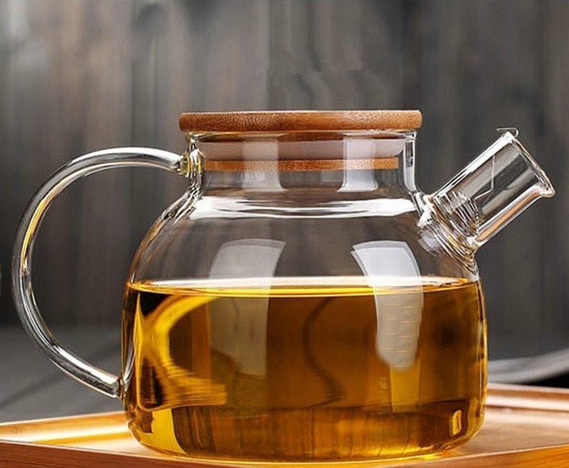 Glass Tea Pot with Bamboo Lid