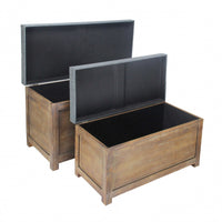 Simon Storage Benches, Set of 2