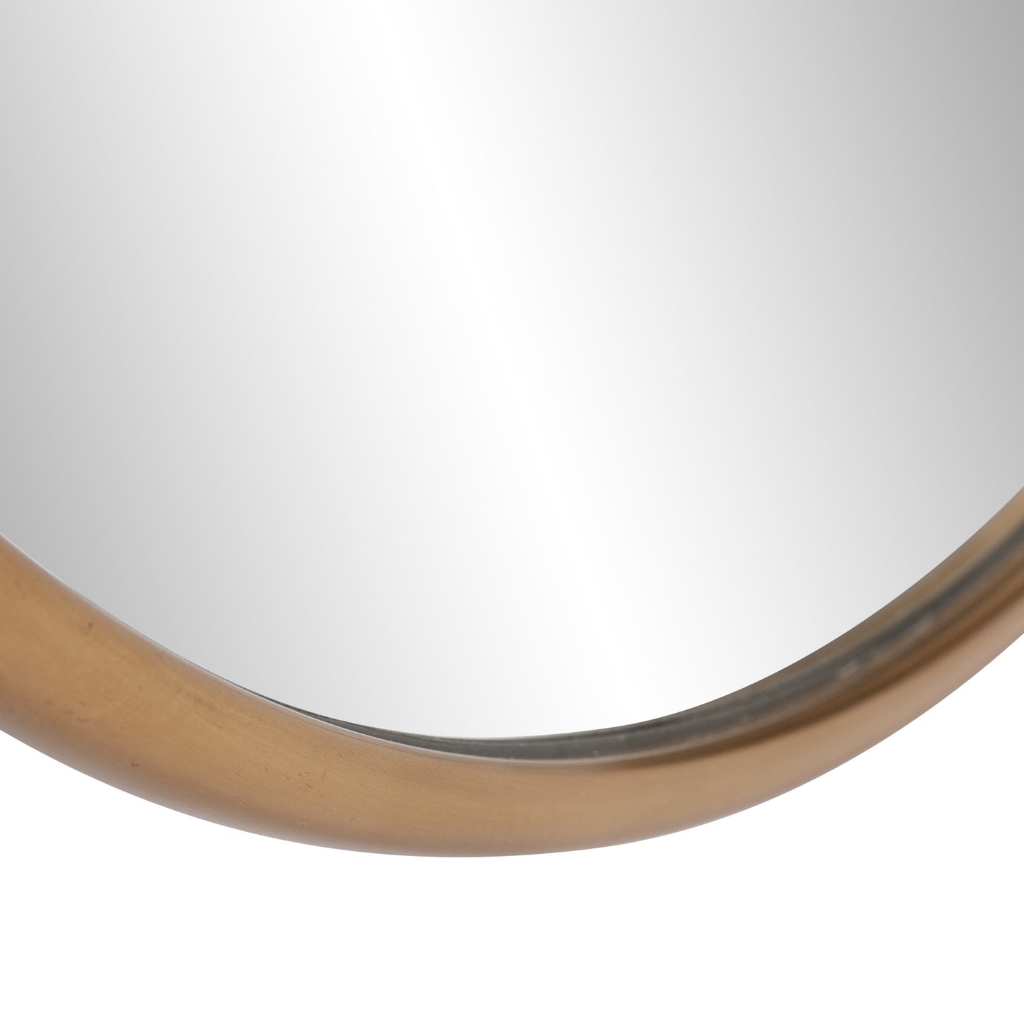 32" Antiqued Brushed Brass Round Wall Mirror - Manna Home