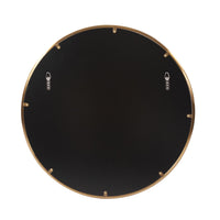 32" Antiqued Brushed Brass Round Wall Mirror - Manna Home