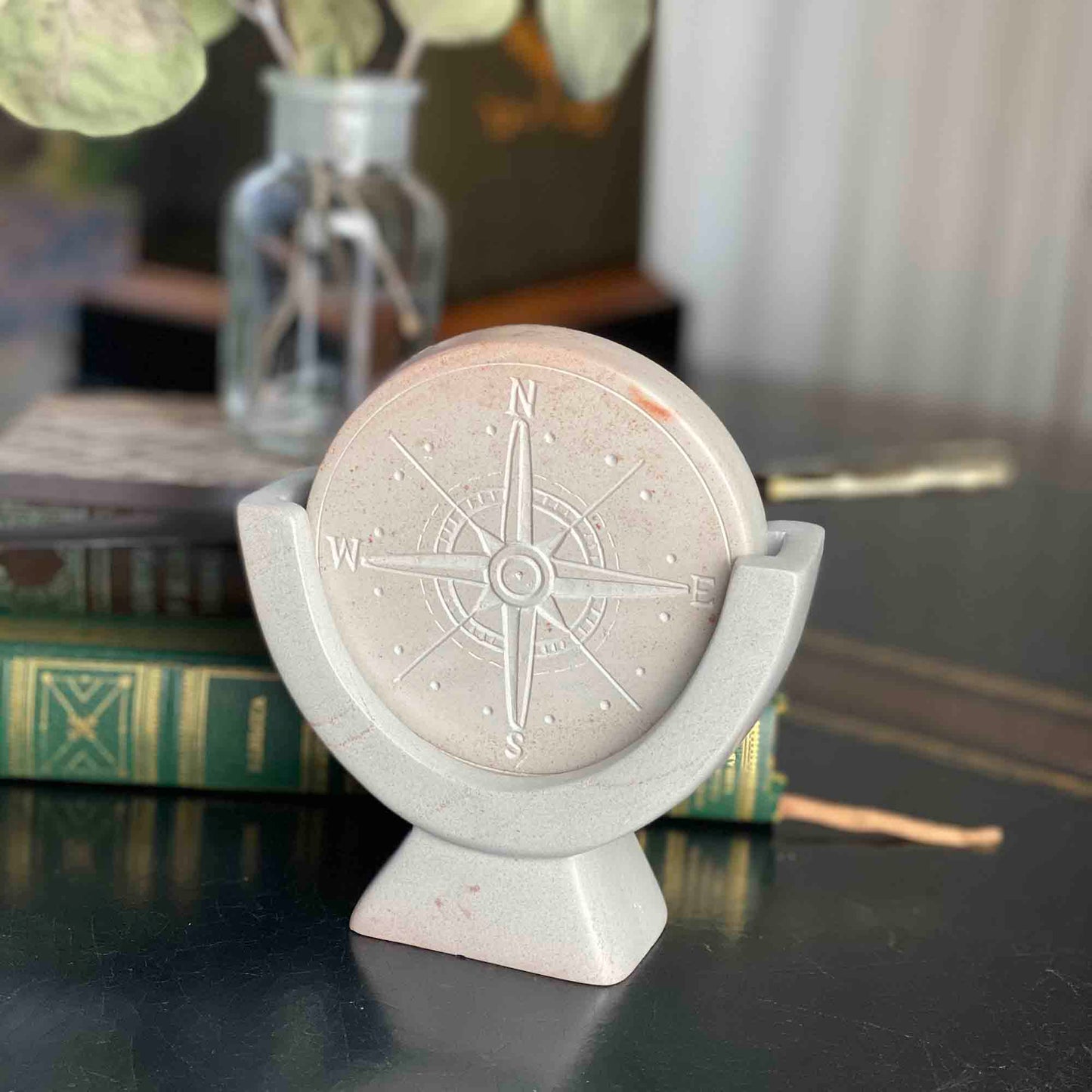 Compass Soapstone Sculpture - Manna Home