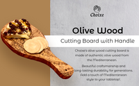 Olive Wood Cutting Board with Handle