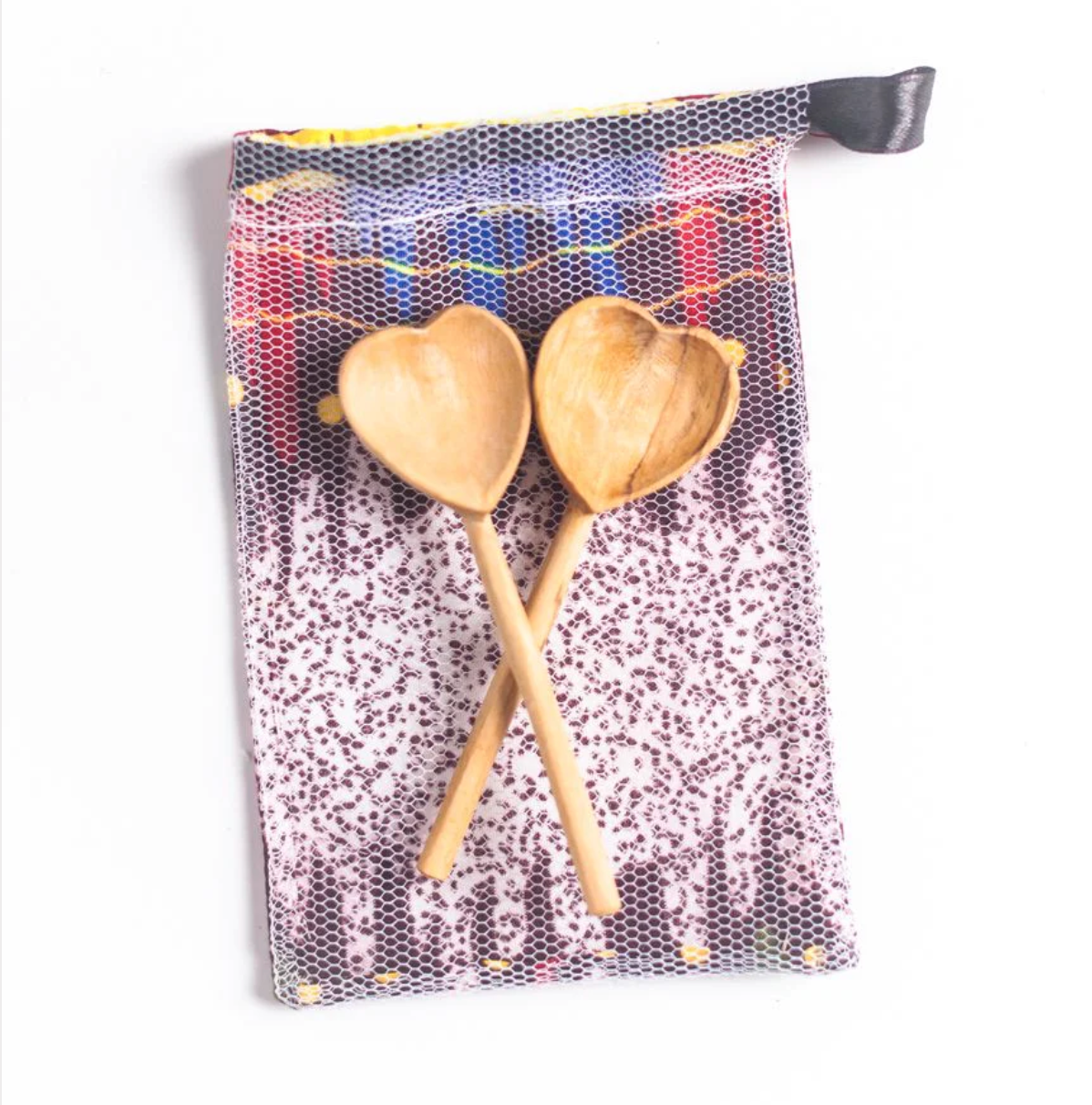 Olive Wood Heart Teaspoon Pair - Manna Home