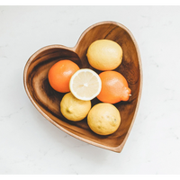 Acacia Wood Heart Bowl Set - Manna Home