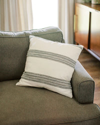 Aden Throw Pillow with Insert - Natural with Grey