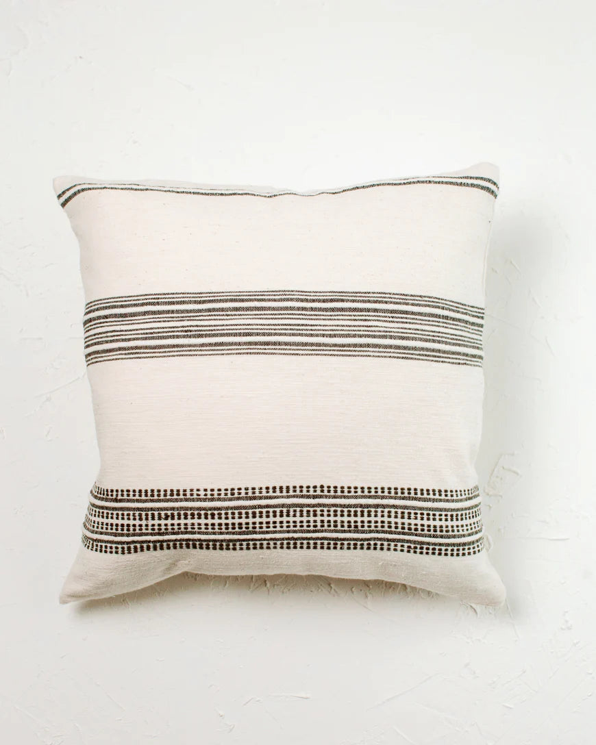 Aden Throw Pillow with Insert - Natural with Grey