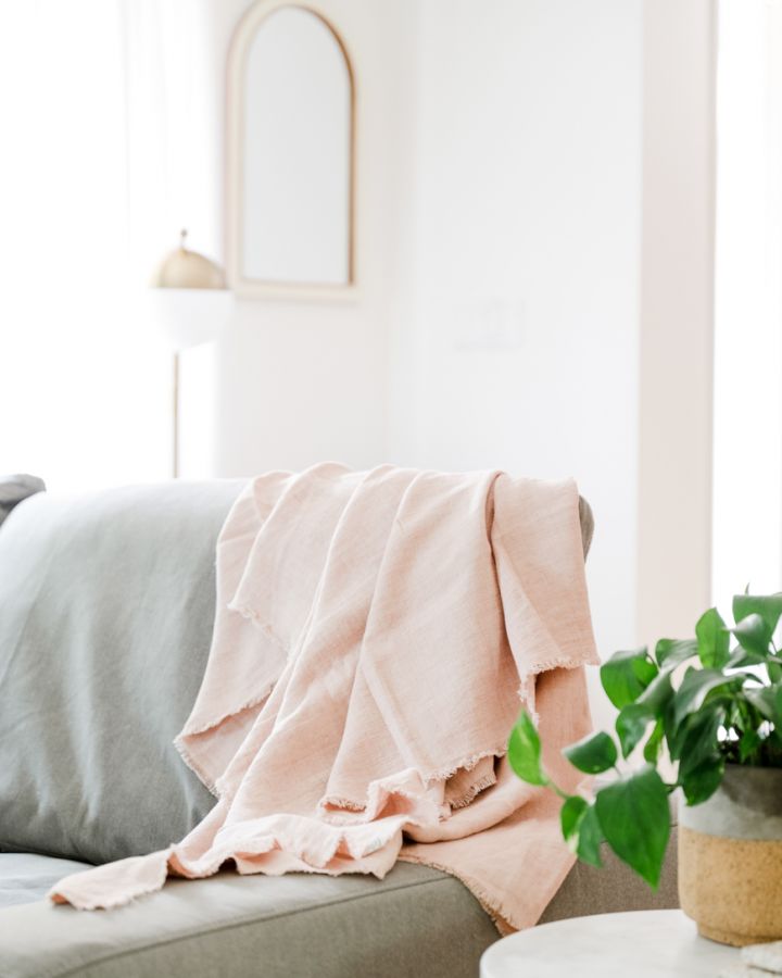 Stone Washed Linen Throw Blanket - Manna Home