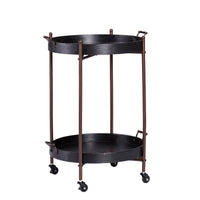 Spyro Black And Bronze Rolling Bar Cart Server