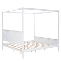 Santillana Canopy Bed in White - King