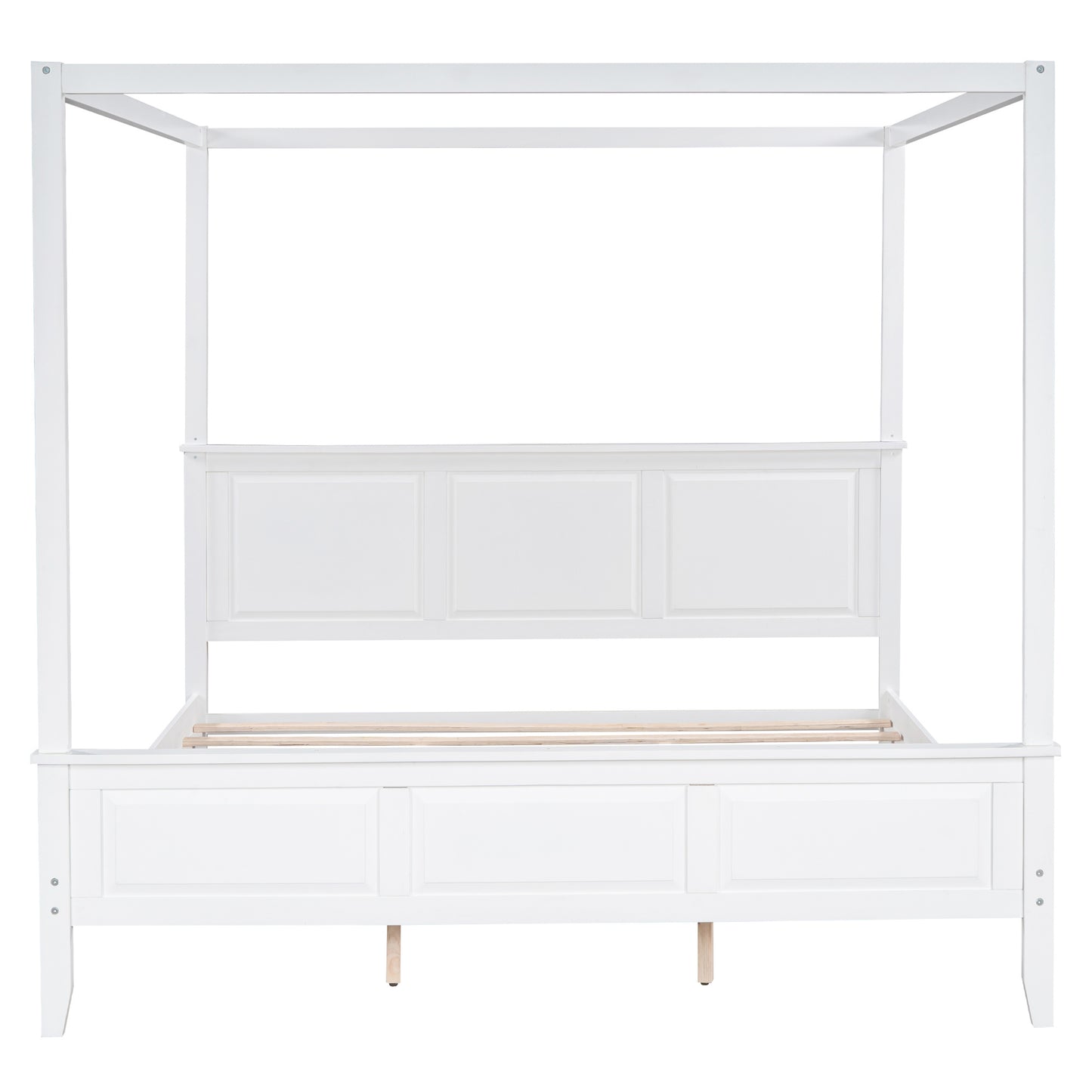 Santillana Canopy Bed in White - King