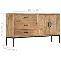 Solid Mango Wood 3 Drawer Sideboard