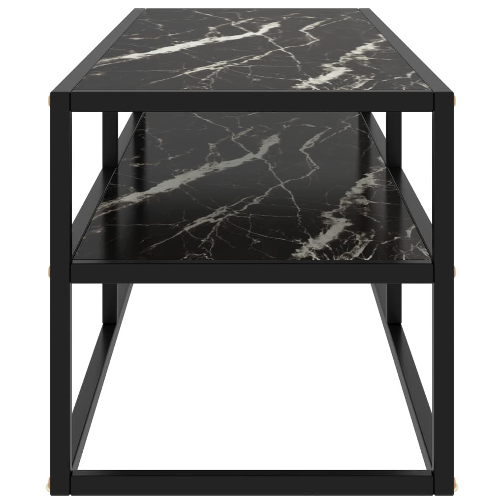 Lorenzo Media Cabinet with Black Marble Glass