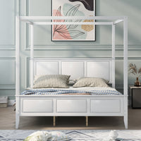 Santillana Canopy Bed in White - King