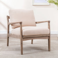 Tan Linen Arm Chair