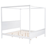 Santillana Canopy Bed in White - King