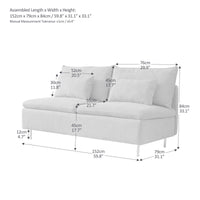 Salome Armless Settee