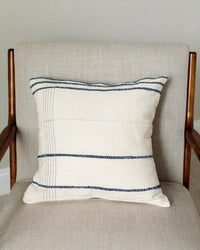 Ribbons Throw Pillow with insert - Navy Stripe