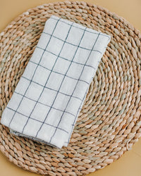 Stone Washed Linen Windowpane Napkins