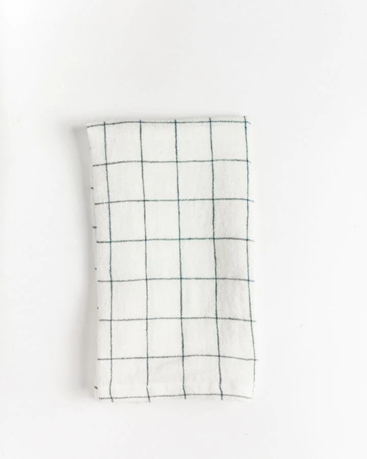 Stone Washed Linen Windowpane Napkins