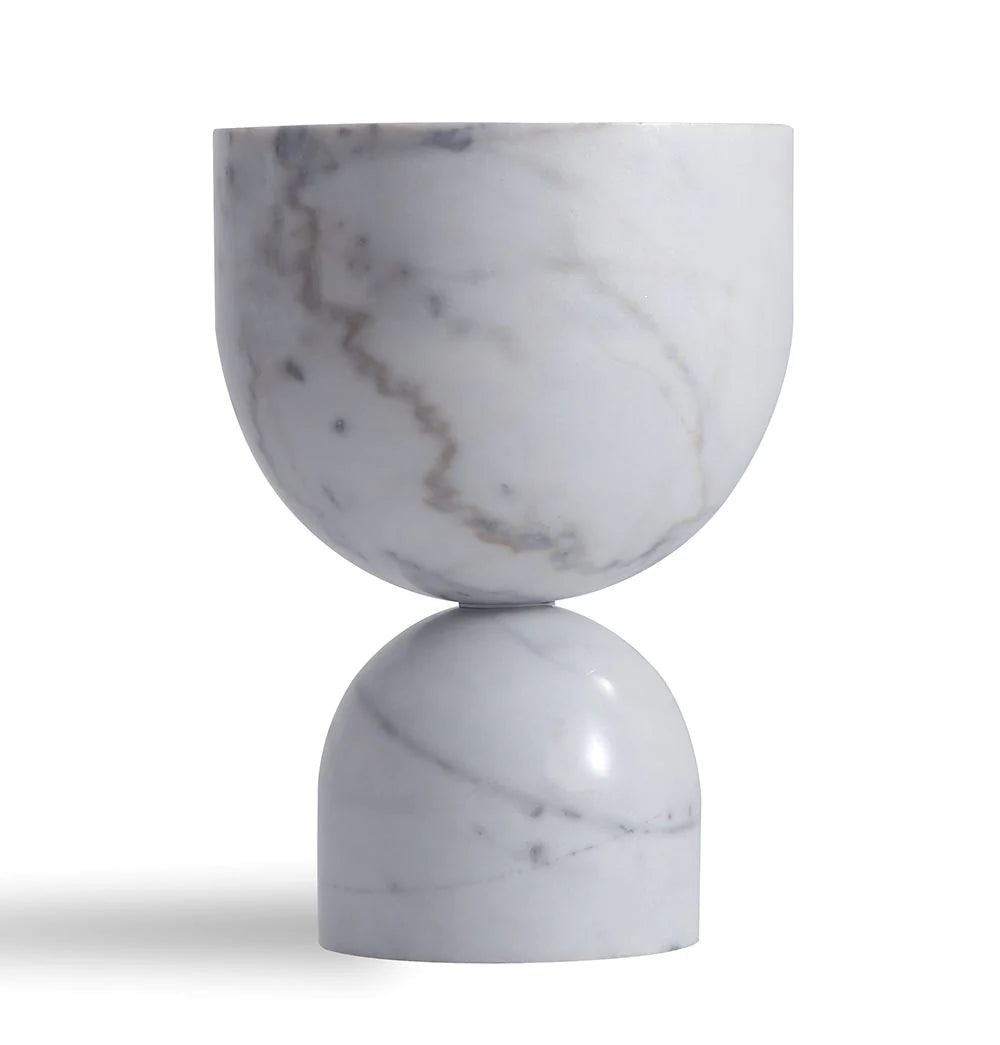 Pénélope Side Table in White Marble