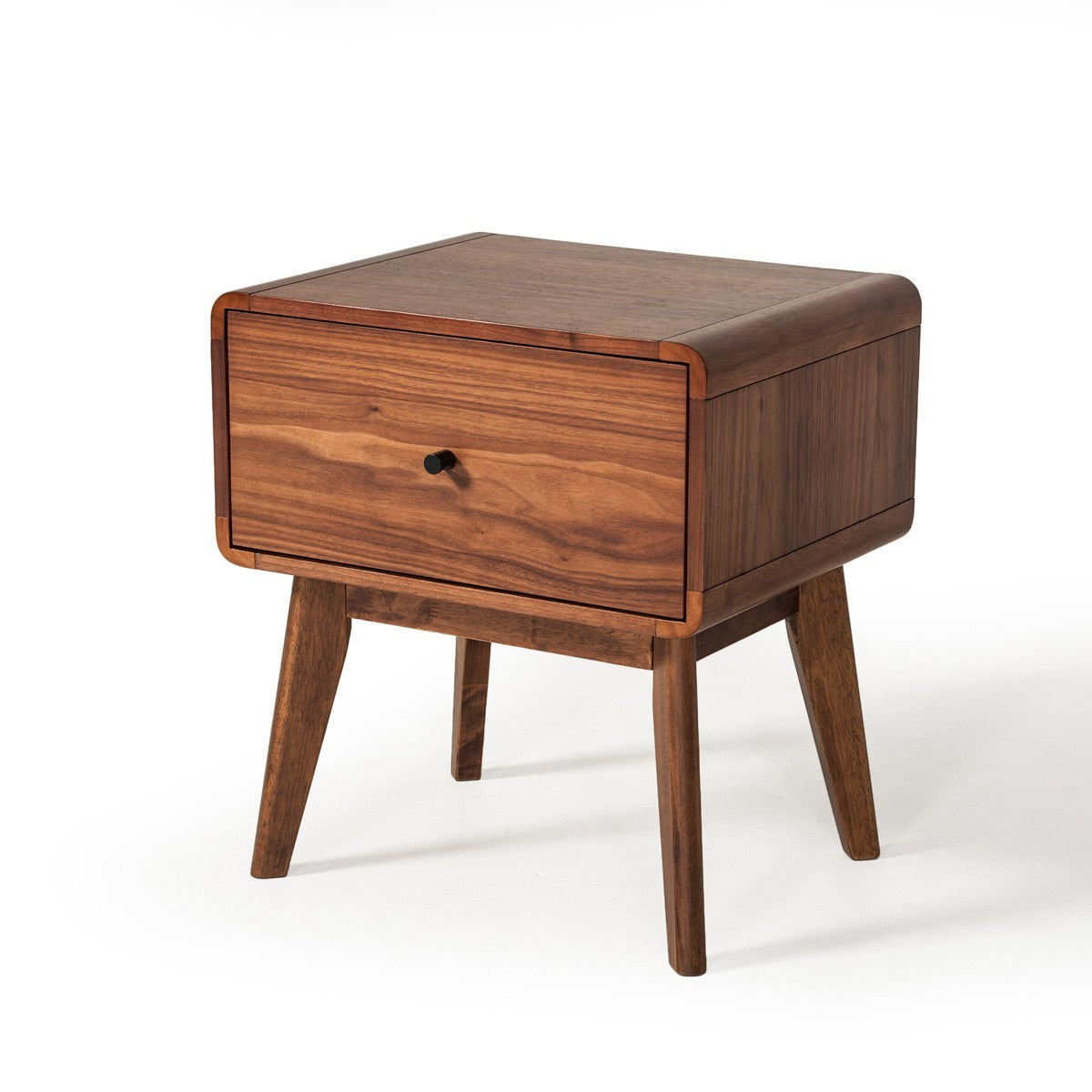 Modern Mid Century Walnut Nightstand