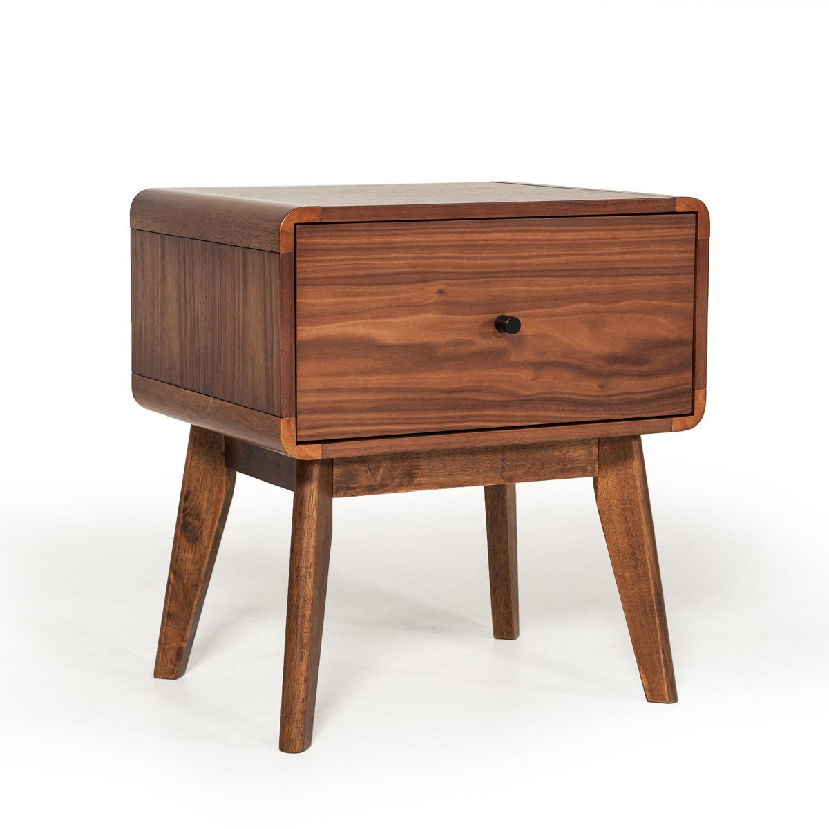 Modern Mid Century Walnut Nightstand